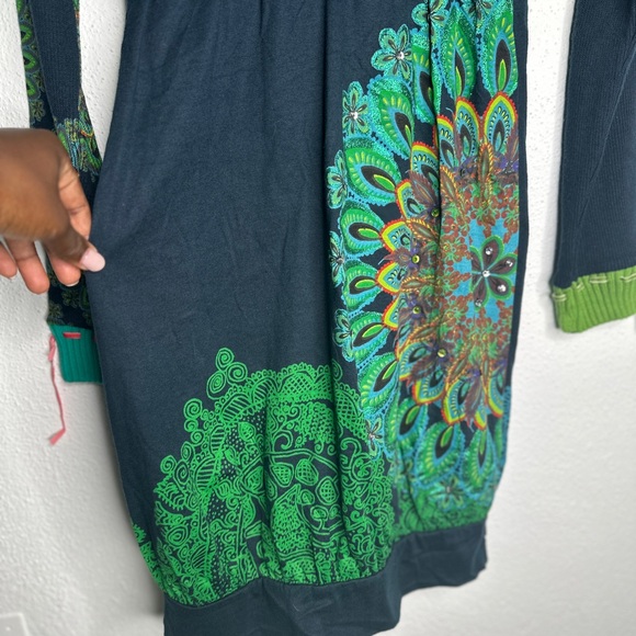 Desigual Black and Green Patterned Dress - Picture 2 of 11